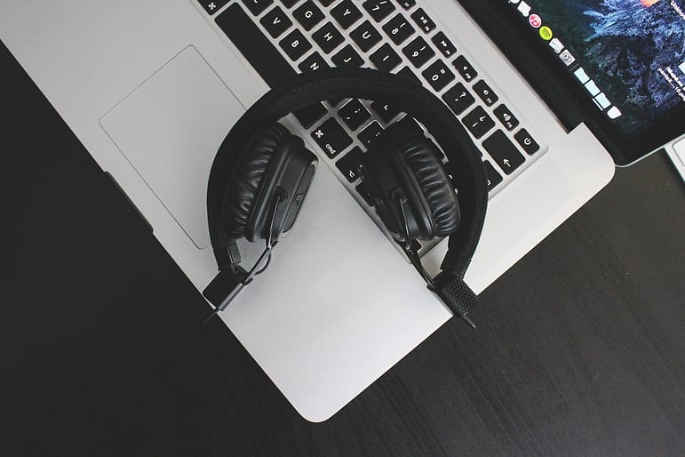 laptop and headphones
